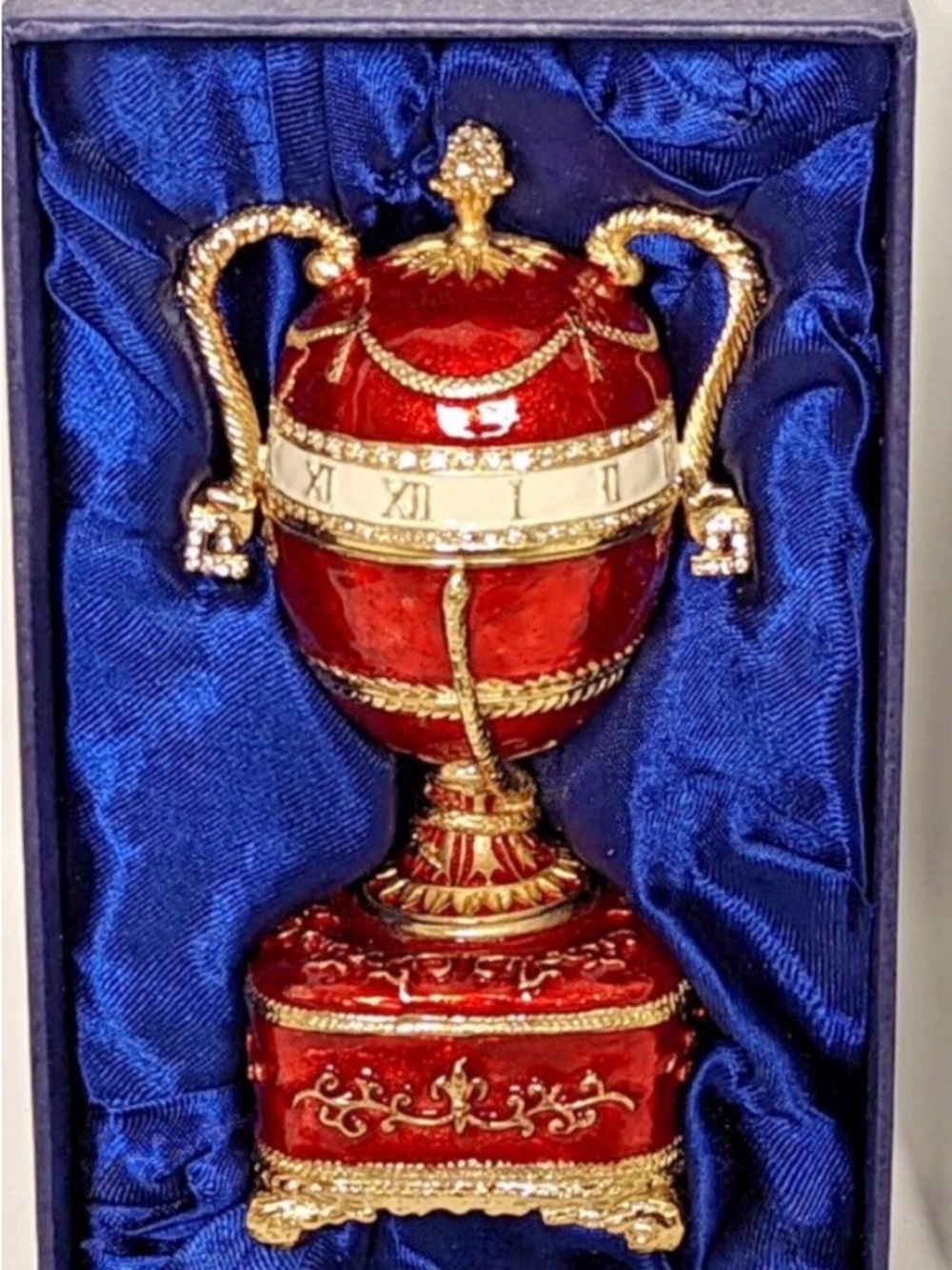 Sorel Red and Gold Egg Trinket Urn